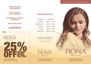 Hair by Fiona Trifold Leaflet